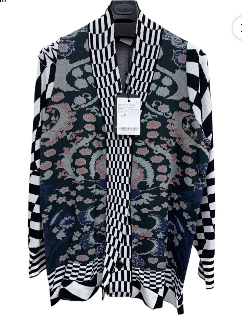 Marina Rinaldi Moresco Cardigan L NWT $695 Designer Knit Statement Jacket